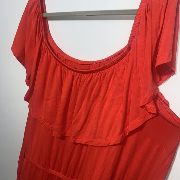 Lane Bryant Convertible Off-The-Shoulder Romper Size 26/28 Orange Red - Picture 3 of 6
